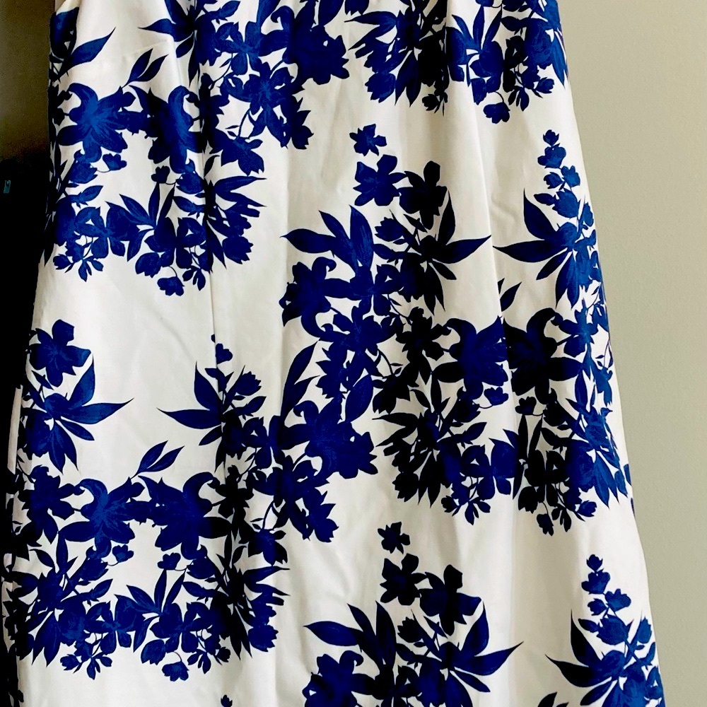 Asymmetrical Blue Floral Dress